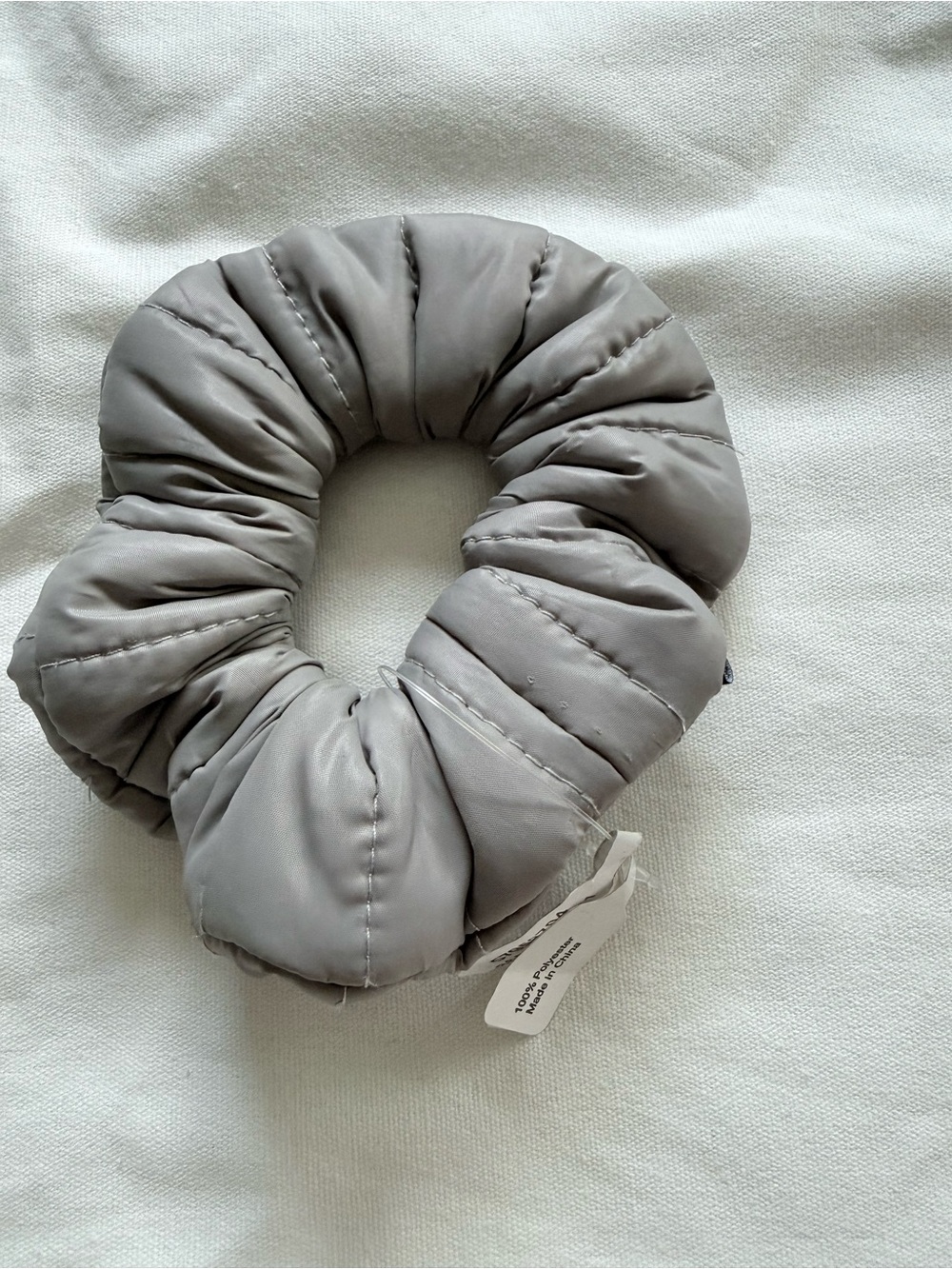 Free People Sports Quilted Puffer Scrunchie in Grey